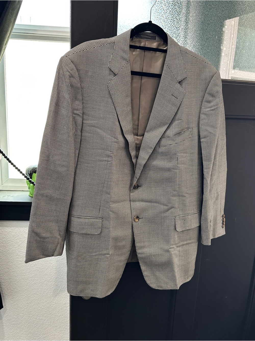 Ermenegildo Zegna at Neiman Marcus Houndstooth Patterned Wool Mens Blazer
